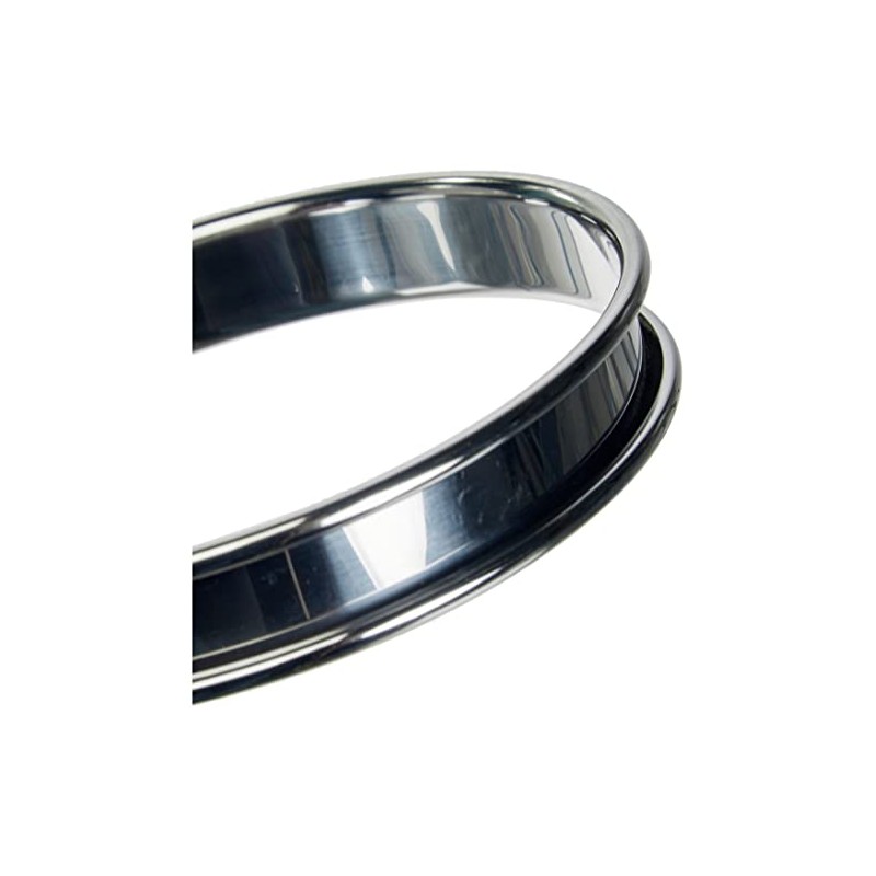 De Buyer Circular Tart Frame with Rolled Edge, Stainless Steel,