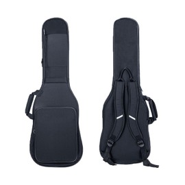 VEKTO Electric Guitar Bag Padded Gig Bag with 5mm Thick Padding, Waterproof Soft Case with Front Pockets, Adjustable Shoulder Straps, Backpack Style, Black