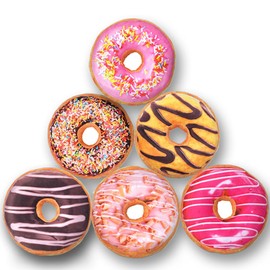 Colourful Creative 3D Plush Doughnut Throw Pillow Sofa Car Office Cushion
