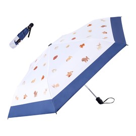 Parasol, Cat and Dog Cute Pattern, Ultra Lightweight, UV Protection, 100% Light Blocking, Heat Blocking, Protects Your Skin, Folding Parasol, For Sun or Rain, Windproof, Durable, Portable, Super Water