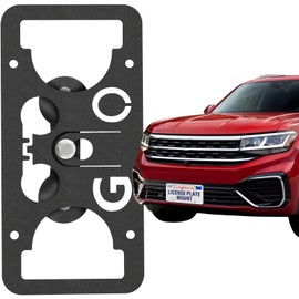 No Drill Front License Plate Bracket Holder Compatible with Volkswagen Atlas 2018-2025, Rust-Proof License Plate Mount Adapter, Bumper Grille Car Tag Frame with Anti-Theft Screws Accessories