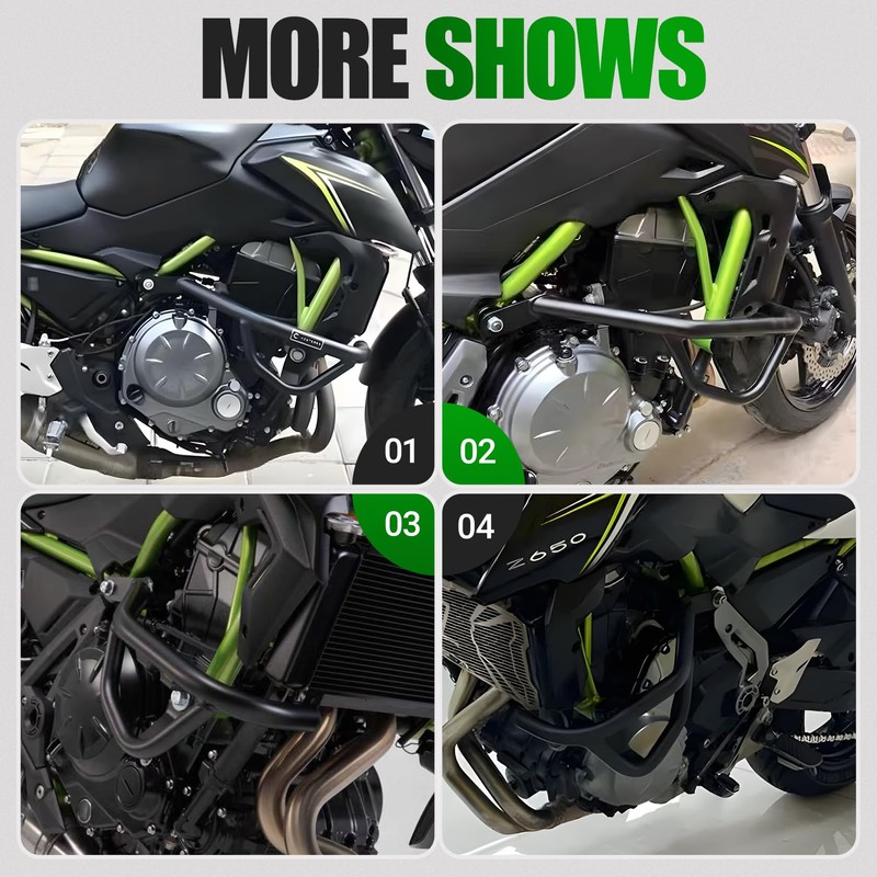 Lorababer Crash Bar Engine Guard for Z650 2017-2025 Black