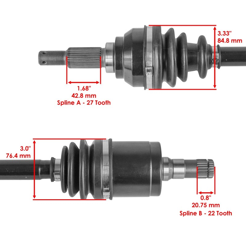 Caltric Front CV Axle For John Deere Gator XUV UTV