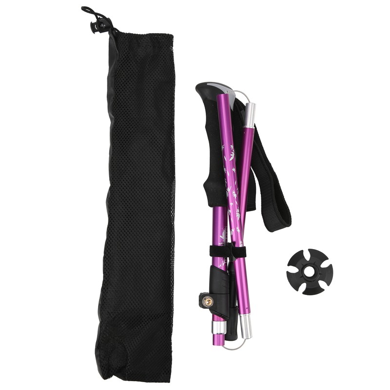 Walking Stick 5 Section Collapsible Aluminum Alloy Adjustable Folding Cane