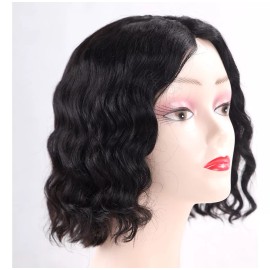 Bhf Fashion Peluca De Encaje Medio Peruca Cabelo 100% Humano Ondulada 30