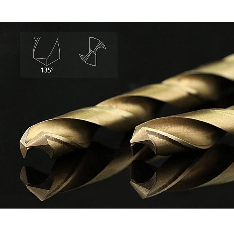 Anawakia 10 Piece M35 HSS Cobalt Drill Bit HSS-Co Drill