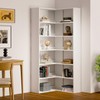 oneinmil Bookcase 6 Tiers with Baffles, Large Corner Bookshelf, 23.62"