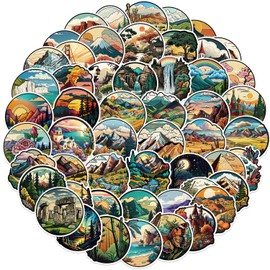Nature Landscape Stickers,50 PCS Outdoor Landscape Vinyl Waterproof Decals for Water Bottles Computer Bicycle Skateboard Luggage Phone Pad Laptop Kids Teens Stickers Pack