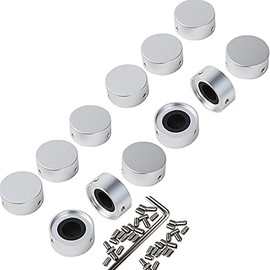 SOLUTEK Metal Footswitch Topper with 3 Screws and Rubber Insert Fit Firmly on common pedal switch(3/8"10mm) Increase Accuracy and Comfort 12 Pack Silver