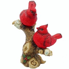 Gishima Cardinals Figurine Red Cardinal Bird Perched on a Branch Decorative Figurine Cardinal Decor and Gifts