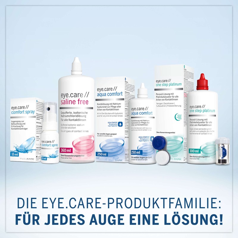 Eye.care Kontaktlinsen Flüssigkeit - mit Hyaluron - Premium 250ml Pflegemittel