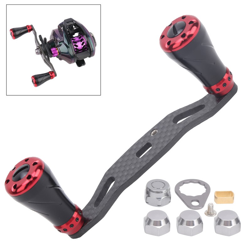 85MM Fishing Reel Handle Grip Carbon Metal Baitcasting Reel Left