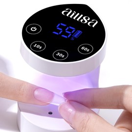 AILLSA Flash Cure Light for Gel Nails LED Mini Nail Lamp Small UV Light Nail Cure Lamp Handheld Gel Nail Dryer Portable Cordless Single Finger for Polish