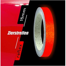 siviwonder Decorative Strips Red Reflective Reflective Sticker 15 mm Length 10 m Car Reflective Tape Red