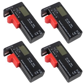 D-FLIFE 4pcs Digital LCD Universal Battery Tester (Model: Bt - 168 PRO), Portable Battery Checker Battery Tester for AA AAA C D 9V 3.7V 1.5V Button Cell (BT-168 pro)