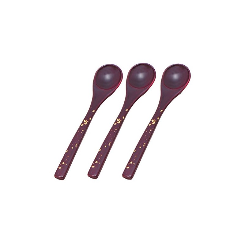 若泉 Lacquerware 割烹 Lacquerware 茶碗蒸si Spoon 溜塗 Gold Foil 3 Piece