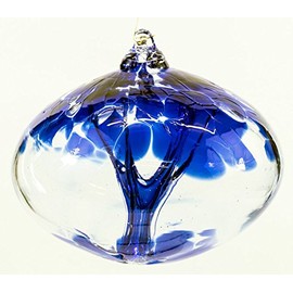 Milford Collection Orb Tree of Life Large Glass Globe - Sapphire