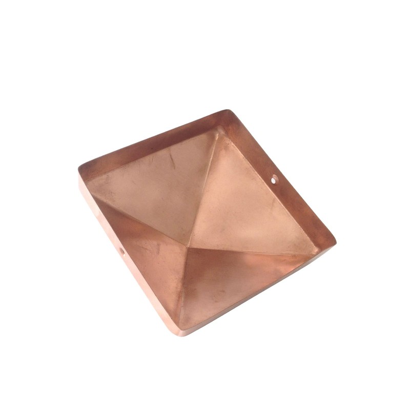 Copper Pyramid Post Caps (2-Pack) - Extended Lip - Solid