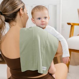 Comfy Cubs Baby Burp Cloths Set (Pack of 10) - Large 6-Layer Ultra-Absorbent 100% Cotton for Babies Spit-Up, Drool & Messes - Soft, Gentle, Multi-Pack - Newborn Essentials Gift (Sage)