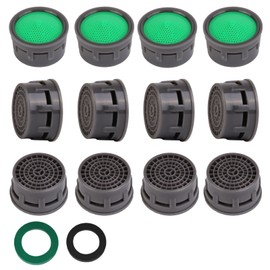 SHAP+ Faucet Aerator, Flow Restrictor Insert, Sink Aerator Replacement Parts for Bathroom or Kitchen Sink Faucet Filter, Fit for Internal and External Thread Faucet Aerators, with Washer (12pcs)