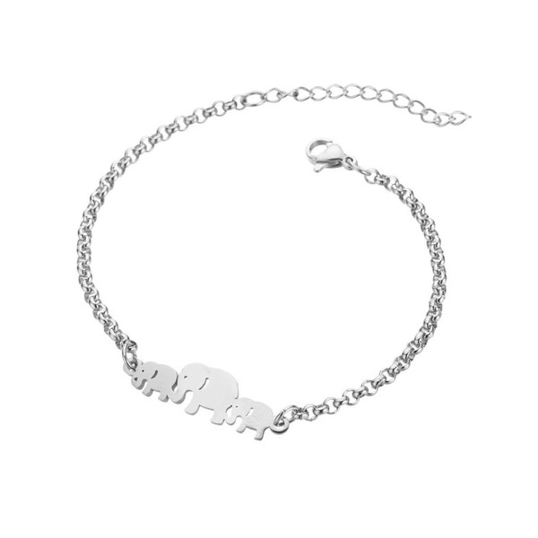 Caiyao Stainless Steel Elephant Bracelet Animal Good Luck Elephant Bracelet