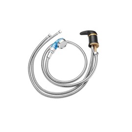 Brass Salon Shampoo Bowl Faucet and Sprayer Kit for Shampoo Bed Bowl or Backwash Unit with 3/8 to 1/2 NPT Reducer Adapter Black