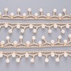 Jerler 1 Yard Pearl Tassel Rhinestone Trim, Inlaid Pearl Beaded
