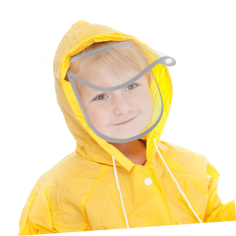 Baluue 2pcs Clear Raincoat Hat Shield Visor Detachable Rain Poncho