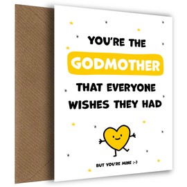 Hey Chimp Cute Godmother Birthday Cards for Women from Godson or Goddaughter - You're the Godmother Everyone Wishes they Had - Happy Birthday Card (But You're Mine).