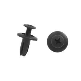 ACROPIX Car Trim Door Panel Fixing Clip Rivet Fastener Universal 6mm Diameter Hole Black 20pcs