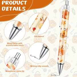 Wxiben Fall Ballpoint Pens Gifts - 24 Pcs Thanksgiving Pens Set Pumpkin Maple Leaf Retractable Black Ink Pen Autumn Favors for Women Men Harvest Office Classroom Home Students School Party Supplies