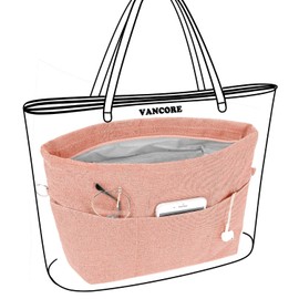 VANCORE Small Inner Bag, Freestanding, Lightweight, Back-in-Back, Waterproof, Storage Bag, Divider, For Tote Bags, Women's, Men's, Organize Items, Organize, Work or Travel