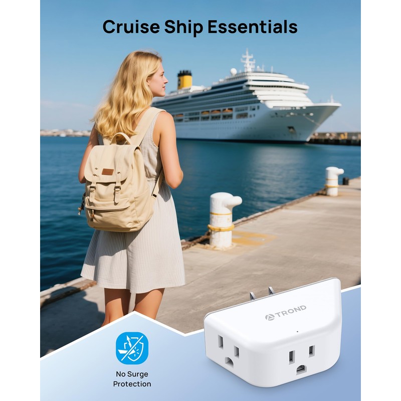 TROND Multi Plug Outlet Extender 2 Pack - Electrical Wall