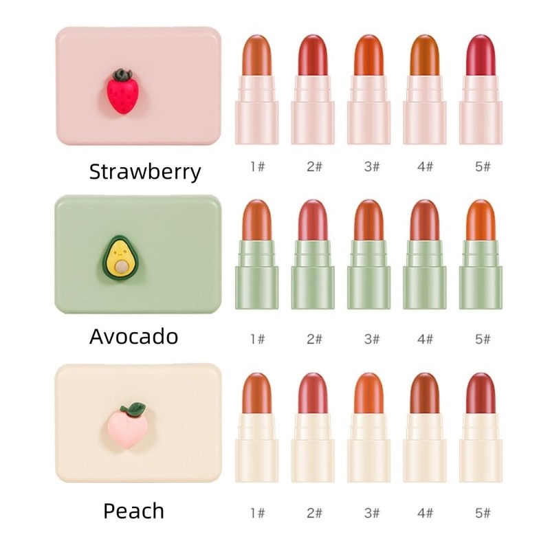 5 Colours Capsule Lipstick Mini Set for Teenagers / Beginners,