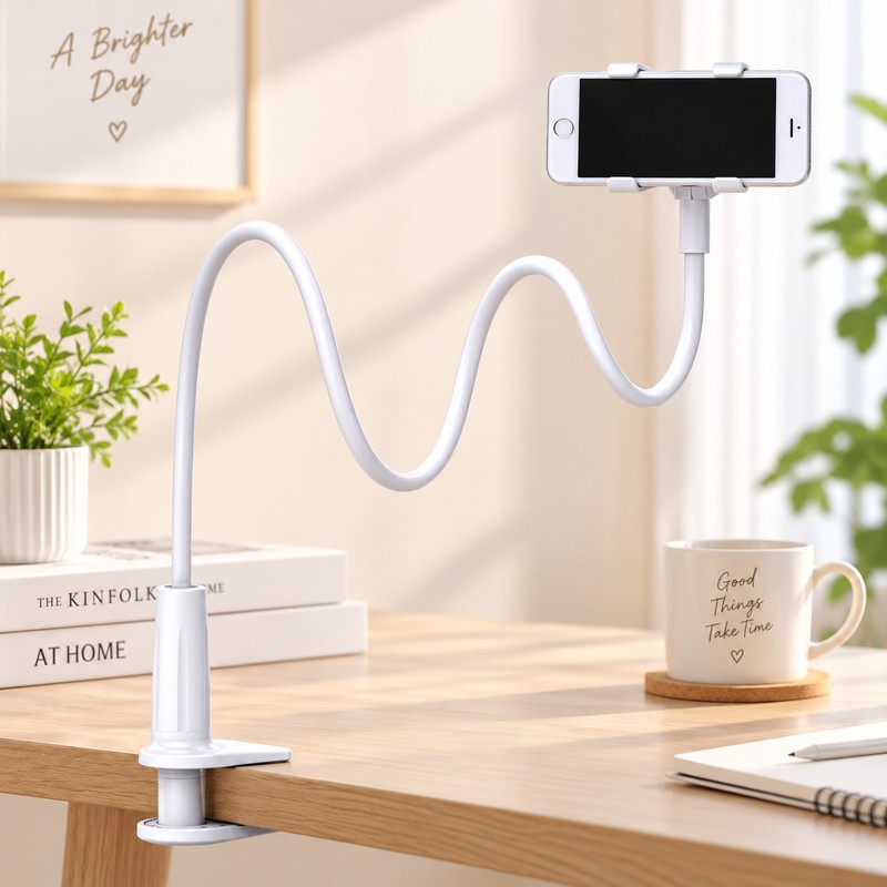 Flexible Long Arm Phone Holder for Hands-Free Viewing – Adjustable