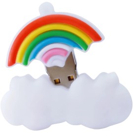 Ecoodisk 128GB USB 3.0 Flash Drive Cartoon Novelty Rainbow Memory Stick Silicone Rubber Pendrive