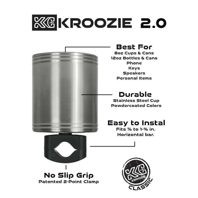Kroozie 2.0 Bike Bottle Holder – Sturdy, Stainless Steel Bike