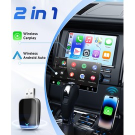 2025 Wireless Carplay & Android Auto Wireless Adapter, 2 IN 1 Stick Konvertieren Wired Android Auto/Car Play in kabellos für Autos mit Wired CarPlay, Car Play Kabellos Adapter Typ-C/USB Plug & Play