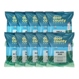 Gourmet Flavored Coffee Sampler Pack - 12 Unique Flavored Coffees - Roasted by Door County Coffee