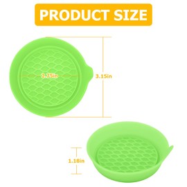 Mandark Car Cup Coaster, 4PCS Silicone Non-Slip Vehicle Drink Cup Mat, Sift-Proof Spill Recessed Automotive Interior Cup Holder Insert Protector Accessories, Universal for Most Cars (Green)