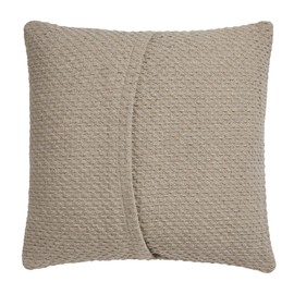Drift Home - Natural Cushion (43 x 43cm) - Sustainable Recycled Cotton - Filling/Padding Included - Natural Weaved Cushion with Insert - Natural Textured/Woven Cushion - Matching Throw Available