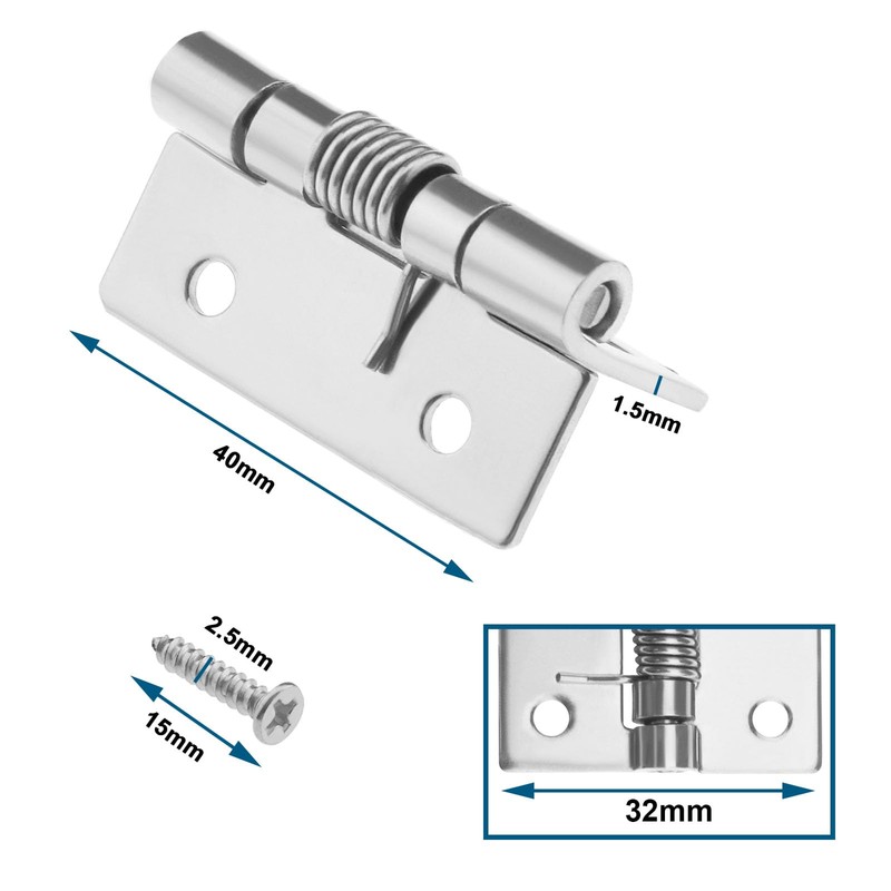 Create idea Pack of 4 Automatic Self-Opening Spring Door Hinges