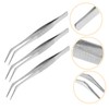 Tofficu 4pcs Precision Tweezers Industrial Static Stainless Steel Tweezers for