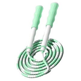 Cuerda de Saltar Segmentada Cuerda de Saltar de Plástico PP Flexible con Cuentas Desenredada Ajustable para Niños (Verde)