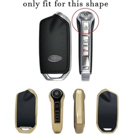 TECART Key Case Cover Fit for KIA Stinger K900 Soft TPU Key Fob Keyshell Box Keychain Accessories Protector 4 Button Black