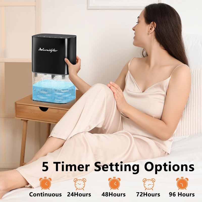 Dehumidifier 63OZ 1800ML Small Dehumidifier for Home Safety Dehumidification 5