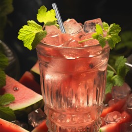 SUOXU Cutlery Set with Case,Stainless Steel Flatware Set 4-Piece Set:Knife Fork Spoon Straw,Dishwasher Safe,Long Handle Suitable for Outdoor Picnic Camping Travel Office School Lunch Box Cutlery