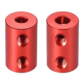 TA-VIGOR Rigid Coupling 4mm to 5mm Bore, L20XD12 Aluminum Alloy Shaft Coupler Connector, Shaft Coupling Joint Connector for 3D Printer, DIY Robots, CNC Machine, Motor Accessories, 2Pcs Red
