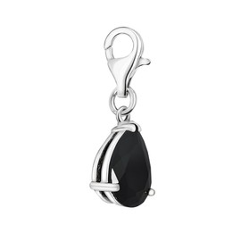 Quiges 925 Silver Charm Pendant Crystal Drop with Lobster Clasp for Bracelets, Silver, Cubic Zirconia