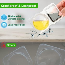 PHOYEN 21 Sets Double Compartment Condiment Container with Lids, Mini Plastic Snack Containers with Spoons, BPA Free | Microwave Safe | Leakproof Food Storage, To Go Food Containers, Take Out Sauce Container